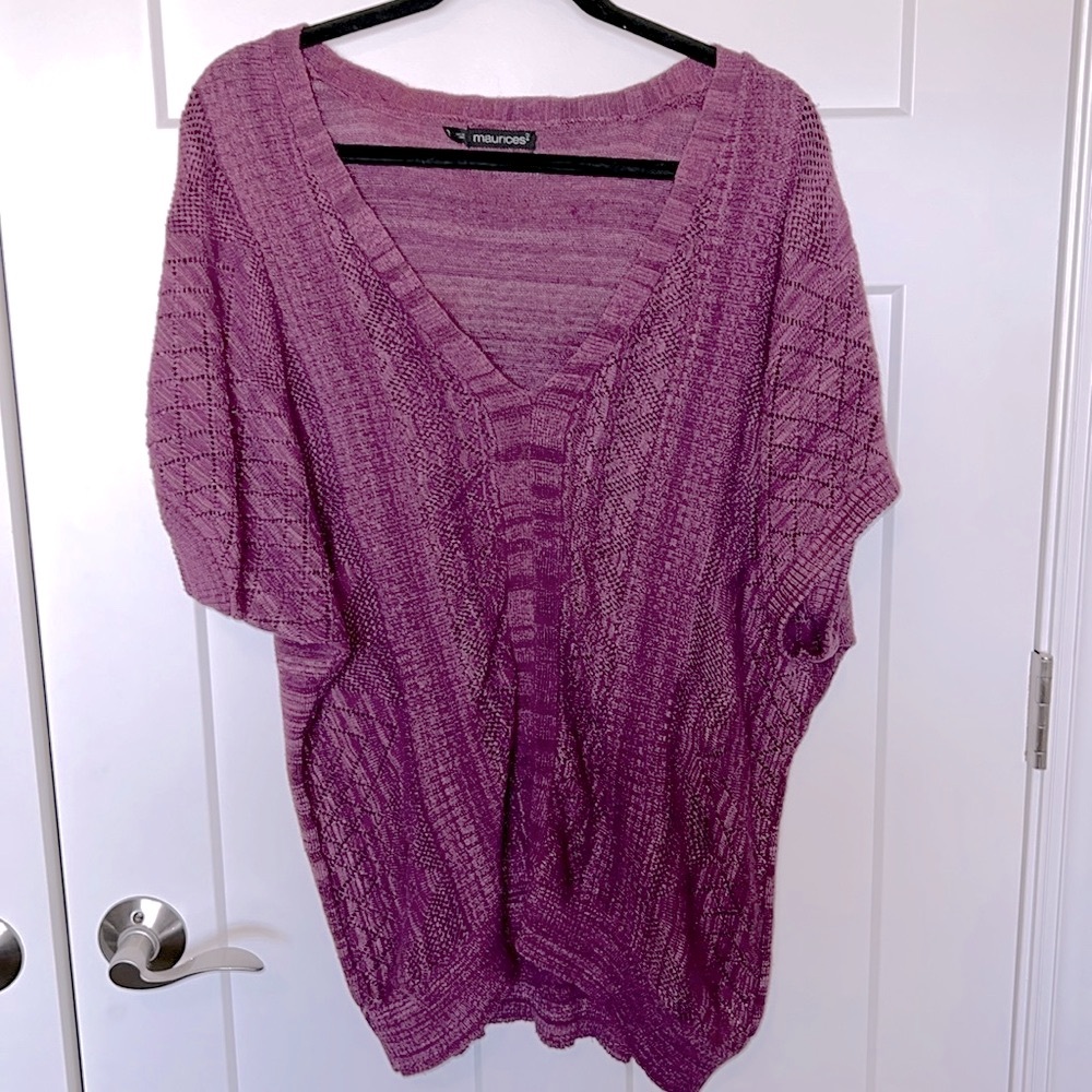 Crochet Relaxed Fit Short Sleeve Sweater